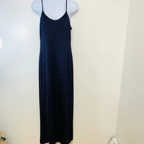 Intimately‎ Slip Dress Small Dark Blue Fairy Whimsygoth Front Slit Stretch Sexy - Picture 1 of 8